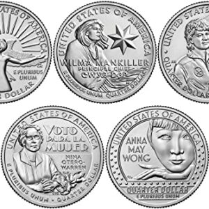 2022 D American Women Quarter 5 Coin Set from Denver Mint Uncirculated