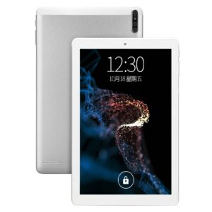 hd tablet, octa core 2.5ghz cpu silver 13mp tablet camera ips display 100240v 5g wifi for home (us plug)