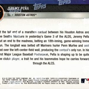 2022 Topps Now Baseball #1084 Jeremy Pena Rookie Card - 18th Inning Home Run is Game-Winner