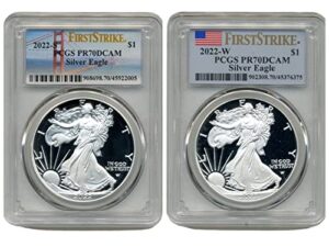 2022 s american eage 1 oz proof silver coin set $1 pcgs pr70dcam