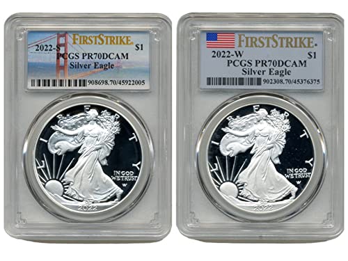 2022 S AMERICAN EAGE 1 oz proof silver coin set $1 PCGS PR70DCAM