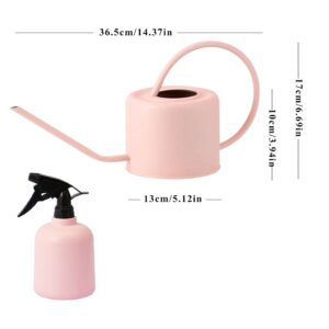 Garden Watering Can Watering Can Indoor for House Plants Indoor and Outdoor Long Spout Watering Can for Succulent Garden Bonsai Garden Flower with Plastic Plant Mister, 1.3L Watering Can for Outdoor P