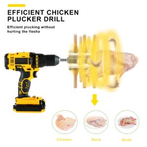 ZenxyHoC Chicken Plucker Drill Attachment, 3/8" MPT Shank Stainless Steel Chicken Plucker Machine, 18 Soft Fingers Poultry Defeathering Machine for Chicken Turkey Pheasant