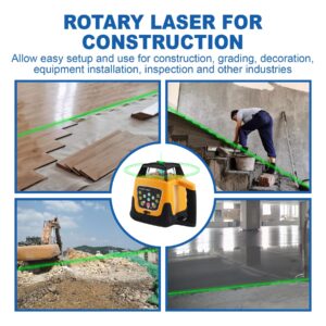 Iglobalbuy Automatic Self Leveling Green Rotary Laser Level 500m Range Kit with Surveying Tripod and Aluminum Grade Rod 16.4 Feet, Leveling Rotating Transit Laser Level Green Beam for Construction