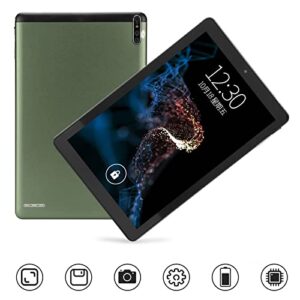Cosiki HD Tablet, 2.4G 5G WiFi 8800mAh 10.1 Inch Tablet 1960x1080 IPS Front 5MP Rear 13MP Green for 11.0 for Reading (US Plug)