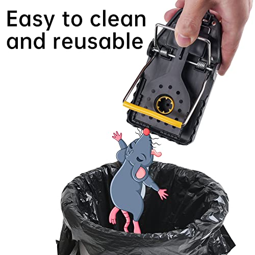 NiHome Rat Snap Trap 6-Pack Rat Trap Indoor Outdoor Humane Powerful Kill Animal Trap Easy Setup Metal Strike Bar Spring-Loaded Safe Large Mousetrap for Big Rats Rodent Trap for House Chipmunk Squirrel