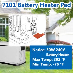 RDIYIN 7101 Battery Heater Pad Replacement for Generac ,Compatible with 9kW - 22kW Air Cooled Standby Generators , Orange