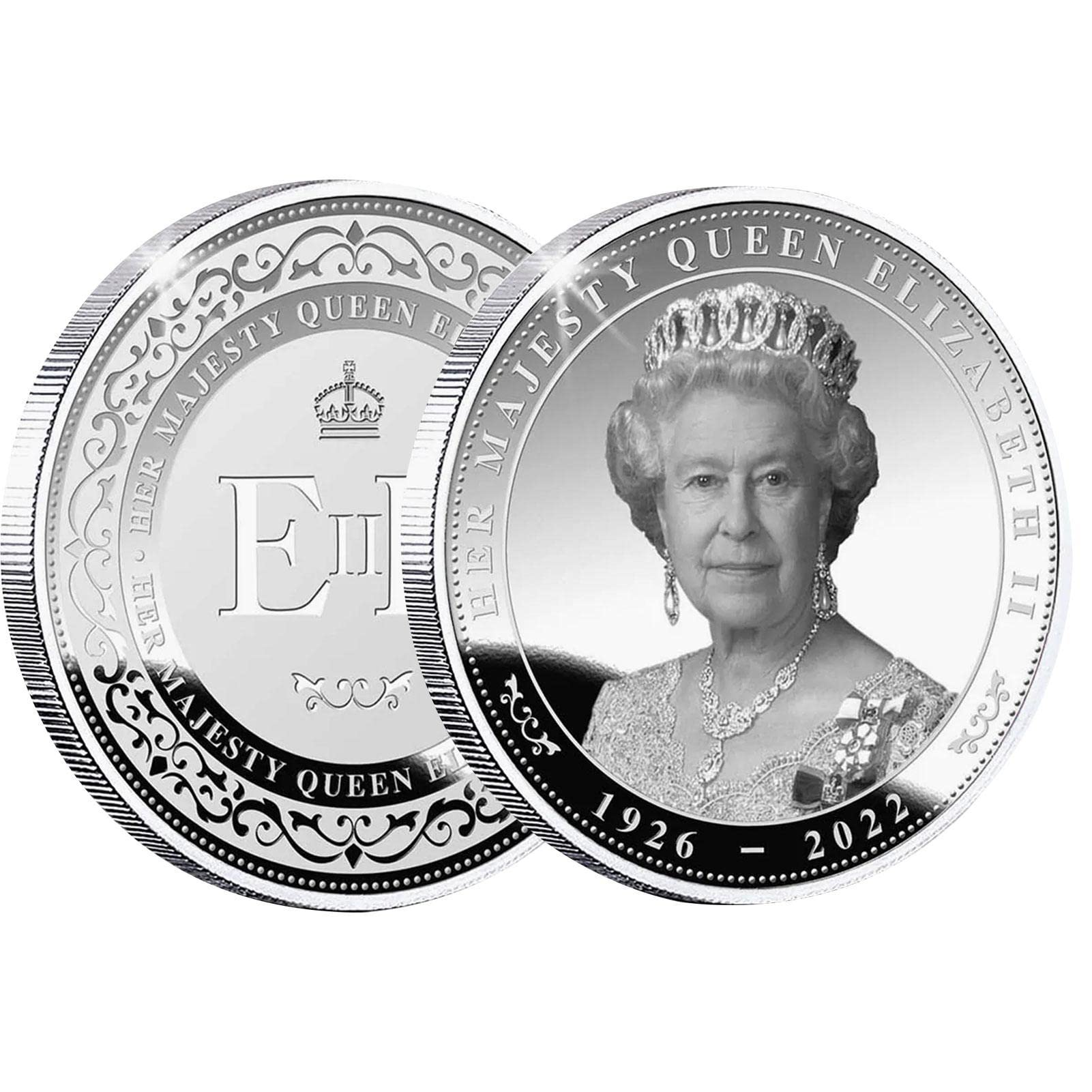 Queen Elizabeth Coin 2022, Queen Elizabeth Silver Coin, Souvenirs in Honor of Her Majesty The Queen, British Queen Elizabeth II Commemorative for Platinum Jubilee Souvenir Party Favors