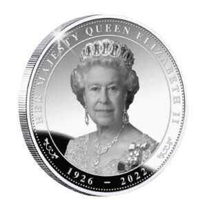 Queen Elizabeth Coin 2022, Queen Elizabeth Silver Coin, Souvenirs in Honor of Her Majesty The Queen, British Queen Elizabeth II Commemorative for Platinum Jubilee Souvenir Party Favors