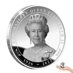 Queen Elizabeth Coin 2022, Queen Elizabeth Silver Coin, Souvenirs in Honor of Her Majesty The Queen, British Queen Elizabeth II Commemorative for Platinum Jubilee Souvenir Party Favors