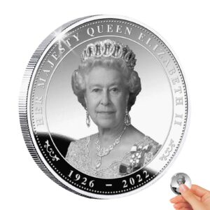 Queen Elizabeth Coin 2022, Queen Elizabeth Silver Coin, Souvenirs in Honor of Her Majesty The Queen, British Queen Elizabeth II Commemorative for Platinum Jubilee Souvenir Party Favors