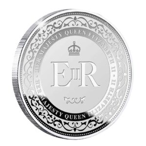 Queen Elizabeth Coin 2022, Queen Elizabeth Silver Coin, Souvenirs in Honor of Her Majesty The Queen, British Queen Elizabeth II Commemorative for Platinum Jubilee Souvenir Party Favors