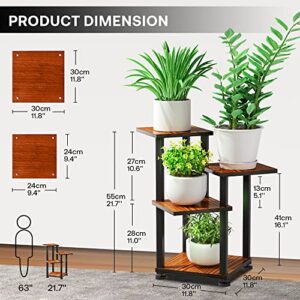 IXP Plant Stand Plant Shelf 4 Tier 4 Potted Plant Stands Indoor Corner Plant Stand Flower Stand Plant Display Shelf 21.7'' Tall Plant Stand for Multiple Plants plant holders indoor stand for Indoor