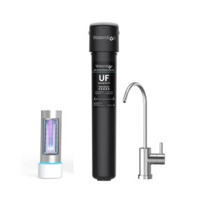 waterdrop 17ub-uf 0.01 μm ultra filtration under sink water filter system and led uv͎ ultrąviolët water sterilizër filter for kitchen, mercury-free, fcc certified, stainless steel, 50 years life time