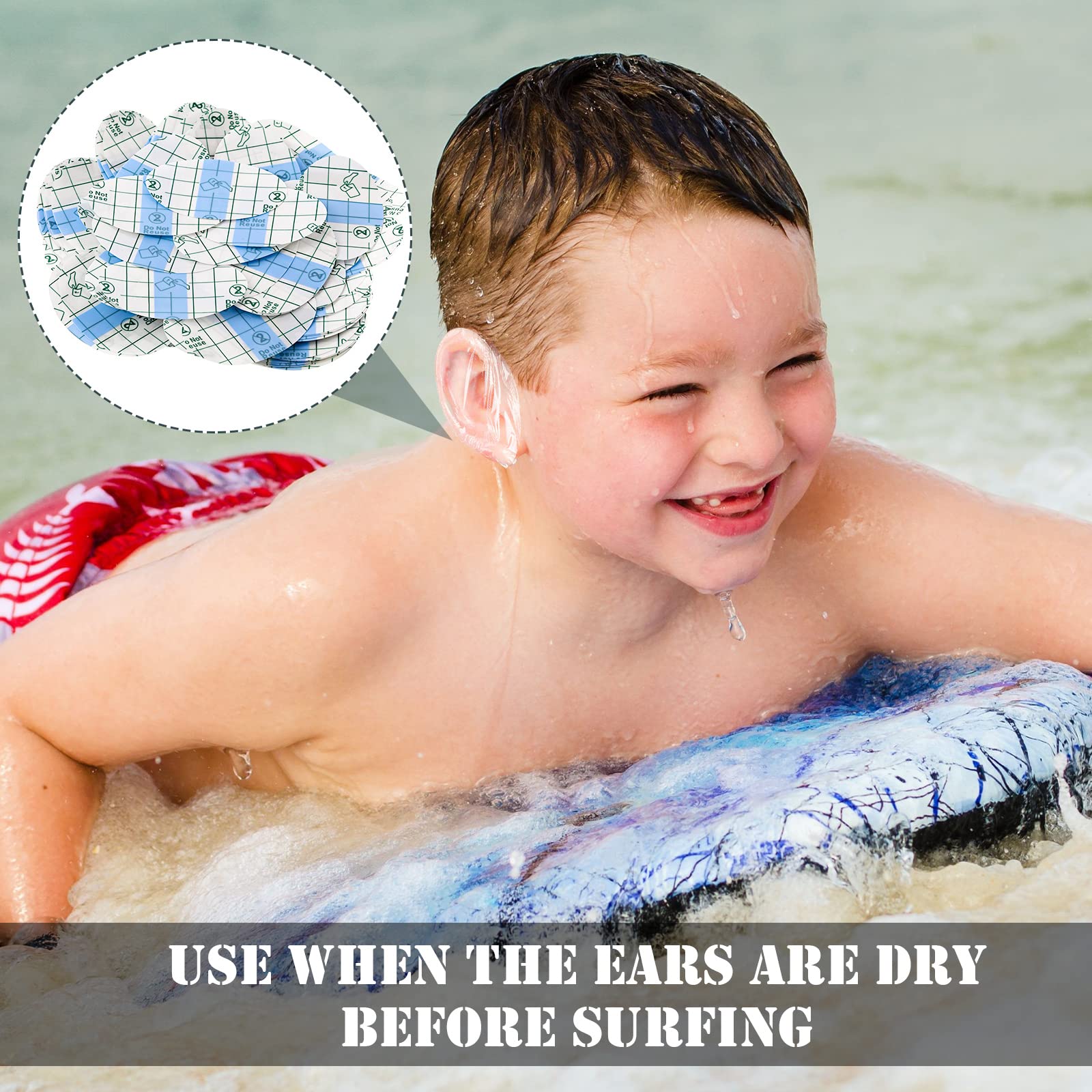 500 Pcs Ear Covers for Shower Baby Waterproof Ear Stickers Kids Ear Protection Tape Disposable Ear Protectors for Swimming Bathing Surfing Snorkeling Hair Dye Sleeping