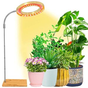 yvmooec grow light for indoor plants led growing light for indoor plants full spectrum with base,height adjustable 10-60 inch, idea for plant shelf,plant pots,desk large plant light