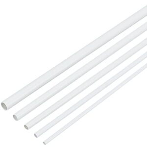 olycraft 30pcs abs plastic hollow round tubes 15.7" length white round bar rods 3mm 4mm 5mm 6mm 8mm round hollow bar for diy sand table architectural model making