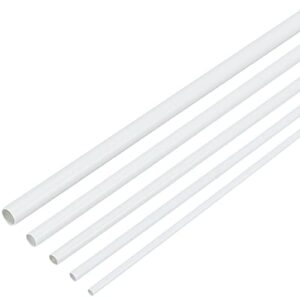 OLYCRAFT 30Pcs ABS Plastic Hollow Round Tubes 15.7" Length White Round Bar Rods 3mm 4mm 5mm 6mm 8mm Round Hollow Bar for DIY Sand Table Architectural Model Making