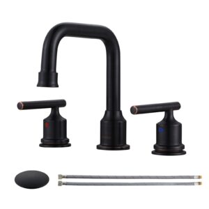 wowow oil rubbed bronze bathroom faucet widespread bathroom sink faucet 3 holes vanity faucet 2 handle basin faucet with drain and suplly lines retro