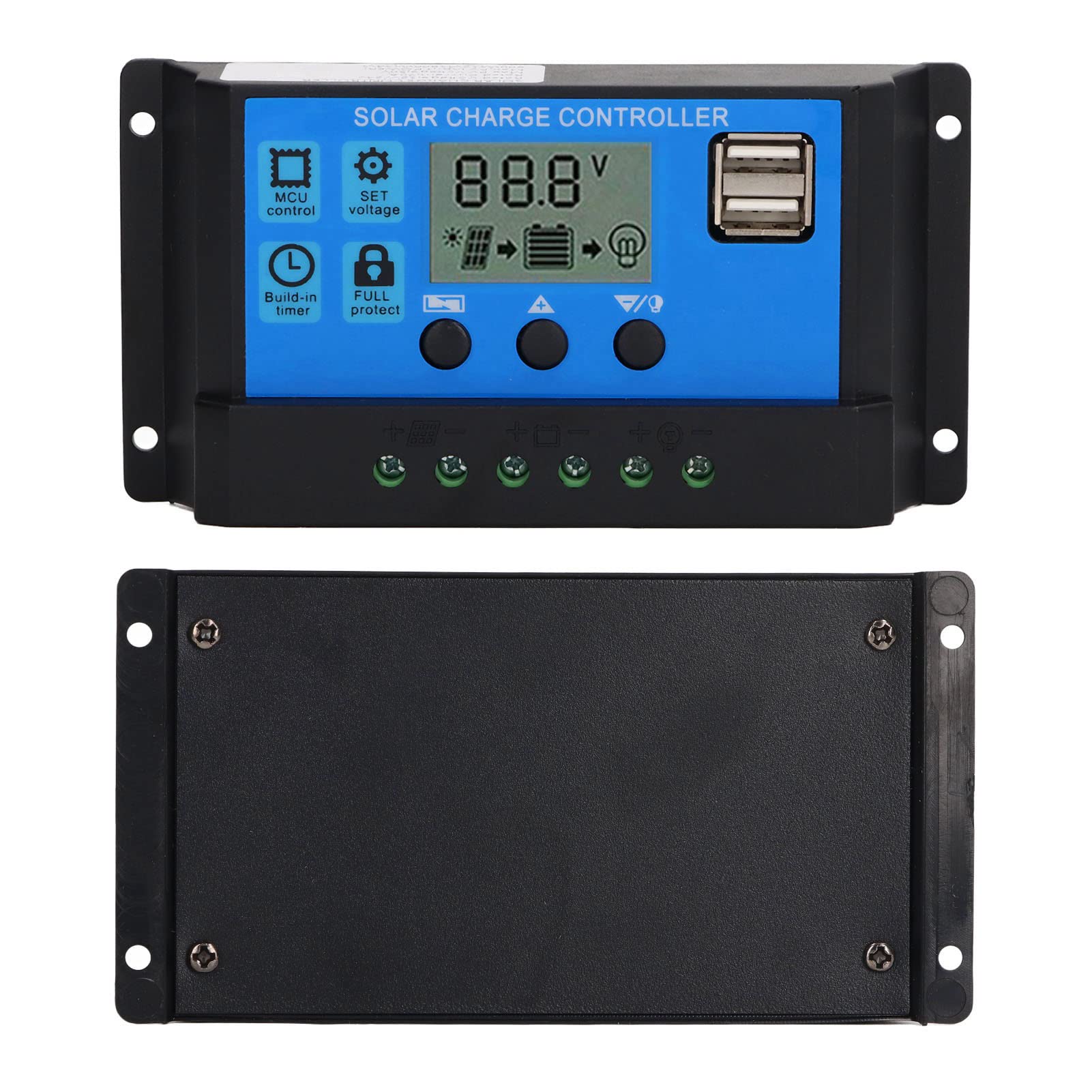 12V 24V Solar Panel Controller MPPT Solar Controller Photovoltaic Regulator LCD Display MPPT Solar Charger Aluminum Alloy Shell (100A)