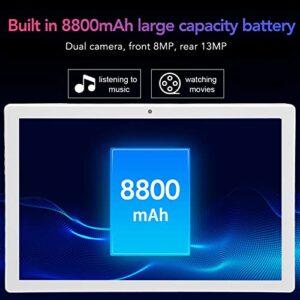 Garsentx Tablet 10 Inch Android 11, 8GB RAM 256GB ROM, 8MP 13MP, 8800mAh Battery 8 Core IPS HD Touchscreen Tablets (Silver)(US)