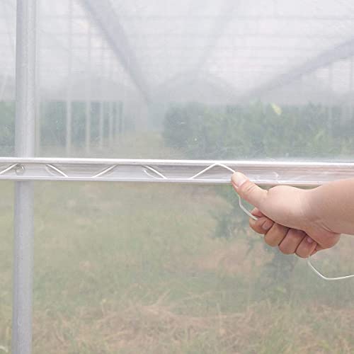 GRELWT Greenhouse Spring Wire and Lock Channel 20 Sets- 6.56 ft PVC Coated Wire & Rustproof Aluminum U-Channel Bundle, Greenhouse Frame Kit for Greenhouse Plastic or Shade Cloth Attachment