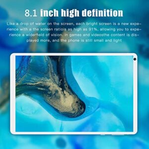 8inch Tablet, 4GB and 64GB Tablet PC Silver for Office Travel (US Plug)