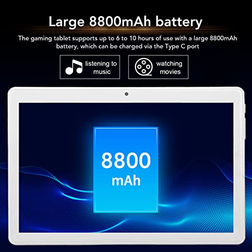 Garsentx 10.1 Inch Tablet, 6GB RAM 128GB Storage Tablet, 1960x1080 IPS HD Display, Deca Cores Processor, 2.4G 5G Dual Band WiFi, for Android 10.0, 8800mAh,Gold(US)