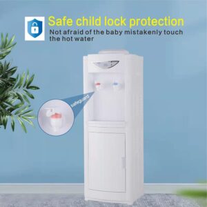 Water Cooler Dispenser, Water Cooler for 5 Gallon Bottles Top Loading Water Cooler w/Child Safety Lock&Removable Drip Tray Holds 3 Gallon Bottles for Home Office School, White