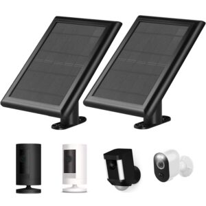 2 pack solar panel for ring spotlight & stick up outdoor cam battery, portable solar charger compatible with ring security camera battery replacement