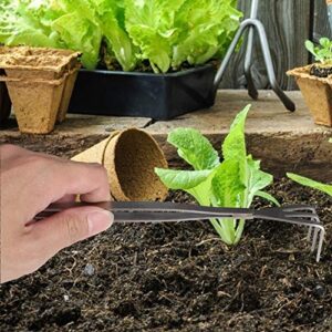 Hapivida Stainless Steel Root Rake, 2 in 1 Portable 3 Prong Root Rake Pick Set Loosen Soil Bonsai Tree Tools for Gardening Plants