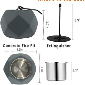 Aobaks Tabletop Fire Pit, Baclcony Fire Pit, Concrete Table Top Fire Pit, Personal Fire Bowl Outdoor Fireplace for Indoor and Outdoor Use.