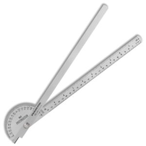 angle finder,both arms stainless steel protractor with 0-180 degrees angle 10 inch,250mm,30cm scale woodworking ruler angle finder ruler with inch units
