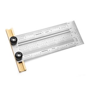 powertec 80024 6 inch precision marking t rule, stainless steel woodworking t square ruler for marking, measuring, scribing tool