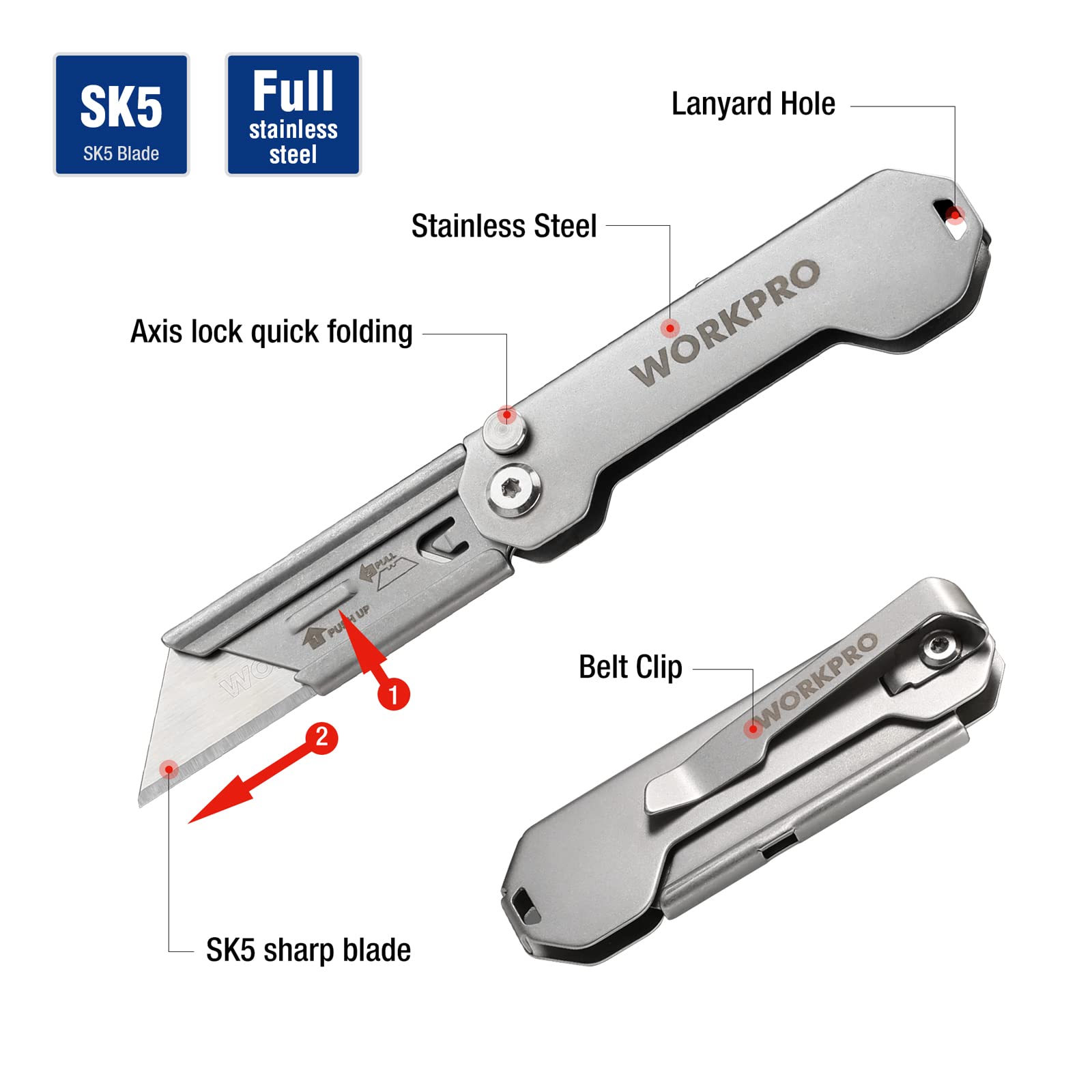 Folding Utility Knife- Mini + Heavy Duty