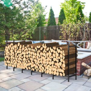 LIANTRAL 8Ft Firewood Rack Outdoor, Upgrade Firewood Rack Stand Log Holder for Fireplace Wood Storage Stacker Outside