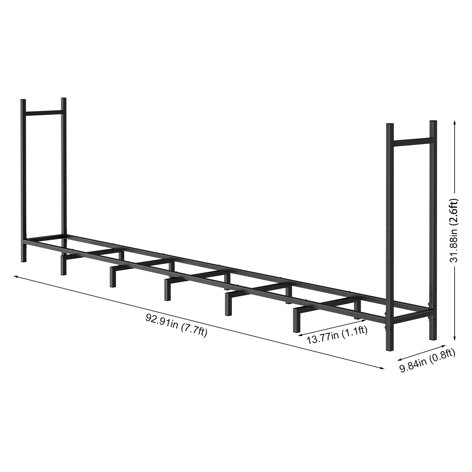 LIANTRAL 8Ft Firewood Rack Outdoor, Upgrade Firewood Rack Stand Log Holder for Fireplace Wood Storage Stacker Outside