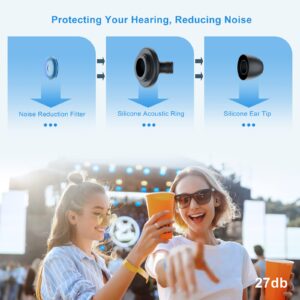 Ear Plugs for Sleeping Noise Cancelling - Soft Silicone Reusable Earplugs Hearing Protection Noise Reduction Ear Plugs for Sleep, Snoring, Concerts, Studying, Noise Sensitivity & Flights - 27dB Black