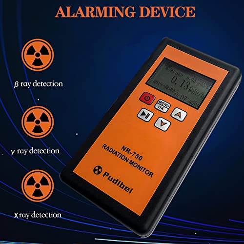 GZHaiTuoSi Nuclear Radiation Detector, NR-750 Household Radioactive Tester, Beta Gamma X-ray Tester,Geiger Counter Radiation Detector,LCD Display with Sound Vibrations Light Triple Alarm Gamma Scout