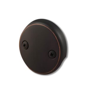 calcmetal dual hole bathtub drain overflow plate with two matching screws, easy to install, venetian bronze