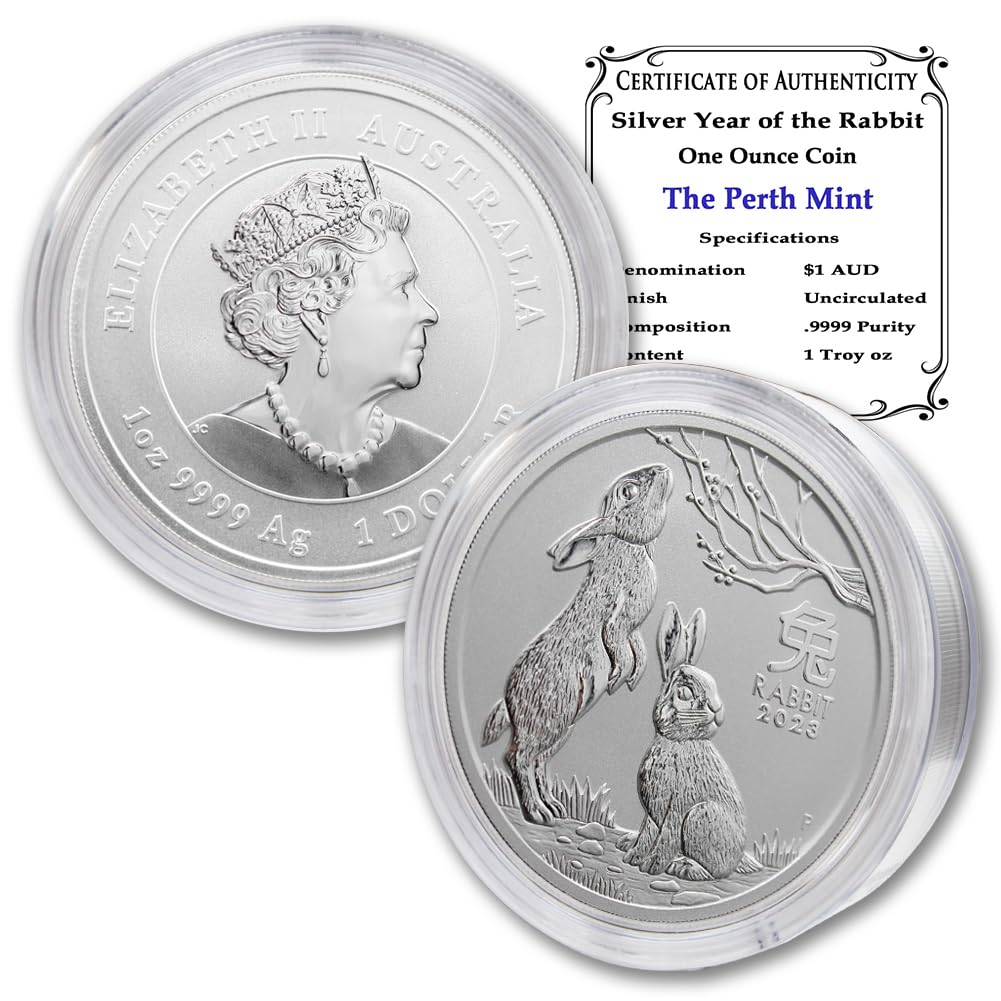 2023 P 1 oz Silver Australian Lunar Series III Year of the Rabbit Coin (in Capsule) Brilliant Uncirculated $1 Seller BU