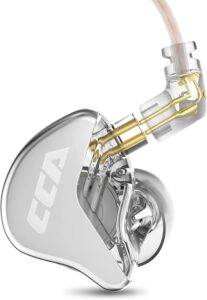 in ear monitor cca cra ultra-thin diaphragm dynamic driver iem earphones bass earbuds with 2pin removable cord,compatible with iphone android,ipad mp3, fits all 3.5mm interface devices(silver)