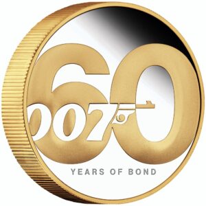 2022 p james bond 60 years 2 oz gilded silver coin $2 seller proof