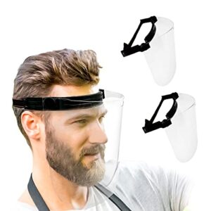 lucent path 2 packs flip up face shield - safety clear plastic visor anti fog reusable adjustable face shields