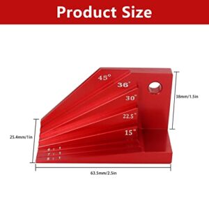 Bevel Block Gauge, Aluminum Alloy Angle Finder Universal Bevel Protractor for Protractor Woodworking Tools Angles for 1:6, 1:7 and 1:8 Dovetails, Miter Angles of 15°, 22-1/2°, 30°, 36° and 45°