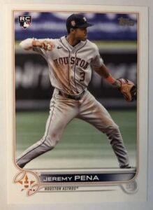 jeremy pena 2022 topps update rc #us253 astros true rookie world series !!