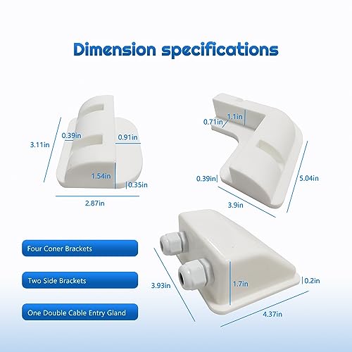 Alrska 180 Watt Solar Panel + Roof Drill-Free Corner Bracket Mount for RV, Boats, Caravans, Marine, Motorhomes