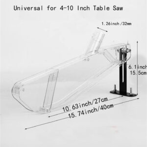 Table Saw Dustproof Cover, Acrylic Protection Saw Blade Case, Dispensing Knife Universal for 4-10 Inch Table Saw & Other Saws Woodworking Safety Shell