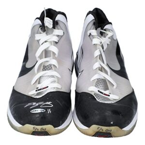 lebron james playoffs game used signed sneakers uda upper deck 1/1 photo matched - autographed nba sneakers
