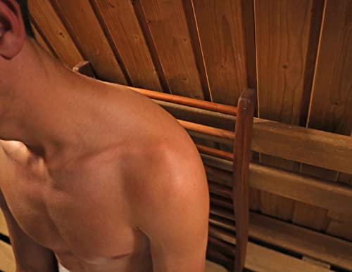 Kütral Sauna Backrest -Made of Canadian Red Cedar - Ergonomic S-Shape - 2 Complimentary Towels Included